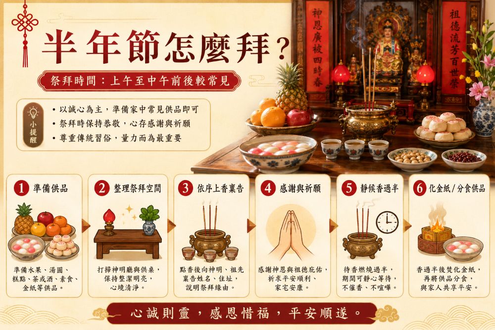 半年節怎麼拜-拜年節拜拜流程步驟教學