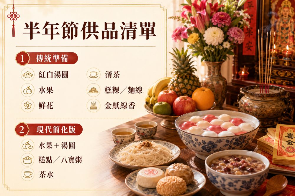 半年節拜神明供品的項目