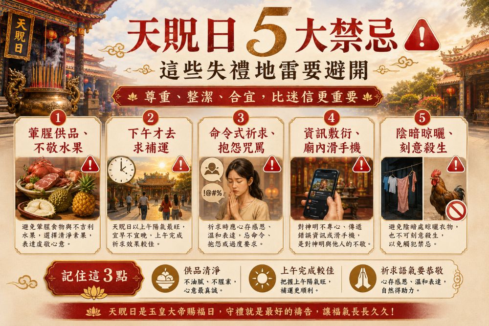 天貺日-節日當天禁忌
